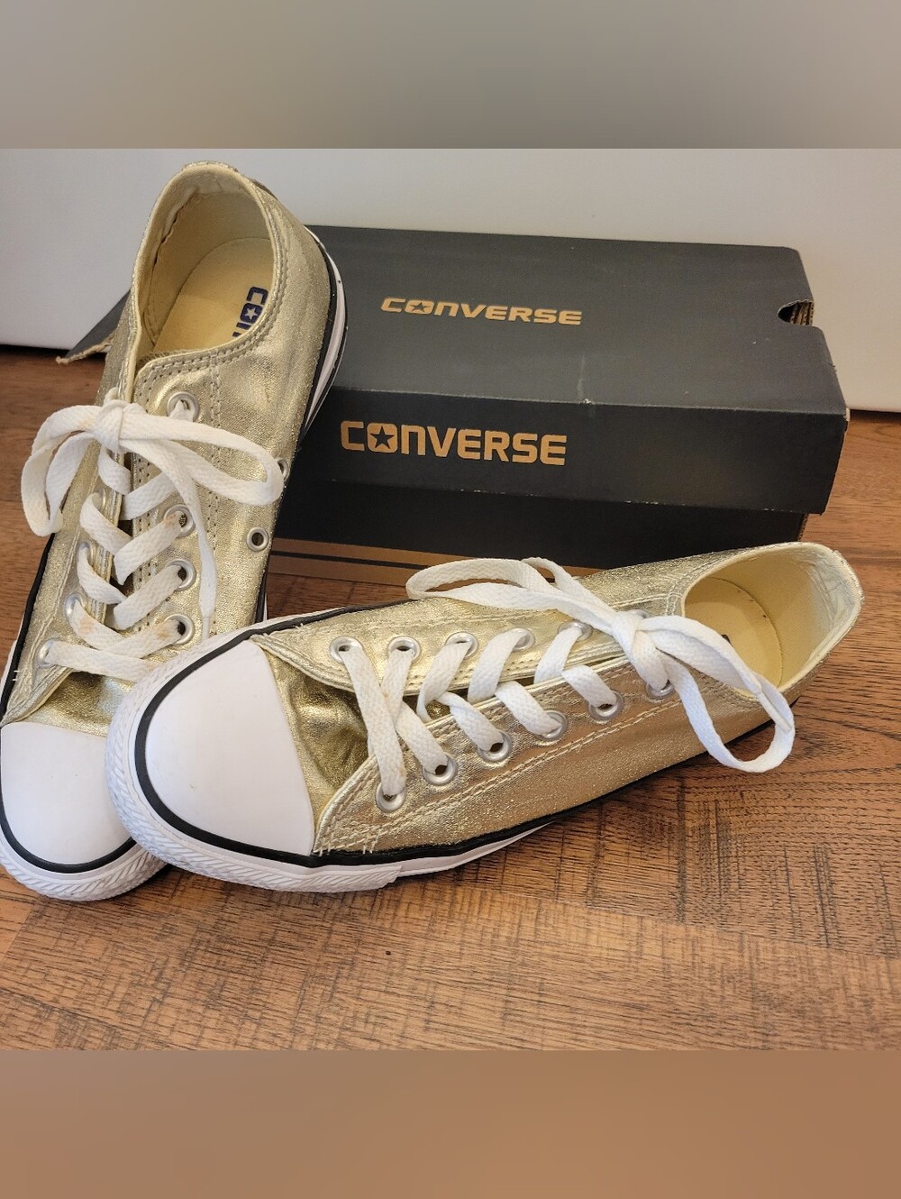 Converse Metallic Gold Low Top Sneakers - Women's